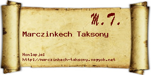 Marczinkech Taksony névjegykártya